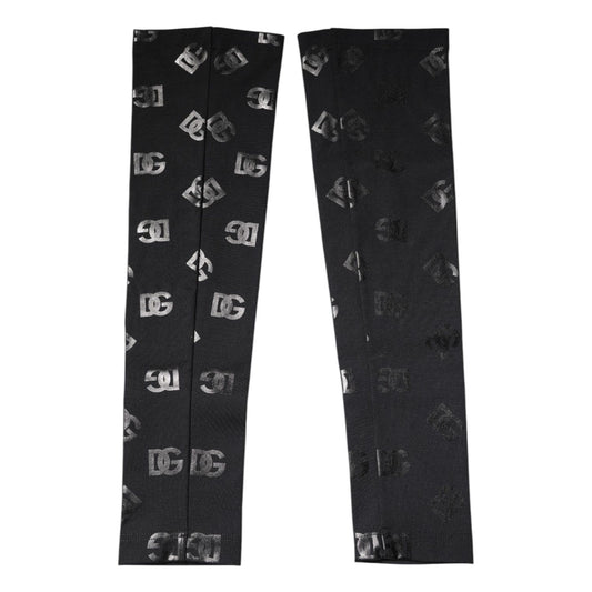 Dolce & Gabbana Black DG Logo Monogram Wool Stretch Arm Sleeves SCS2262