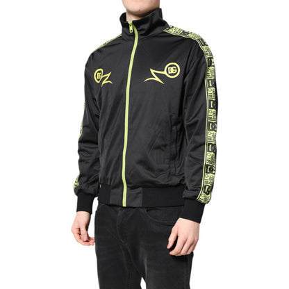 Dolce & Gabbana Black Logo Turtleneck Zip Bomber Jacket