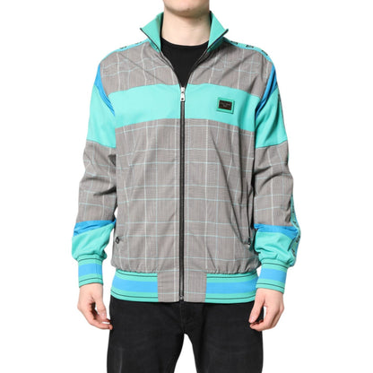Dolce & Gabbana Multicolor Plaid Full Zip Windbreaker Jacket