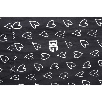 Dolce & Gabbana Black Heart Print Hooded Windbreaker Jacket