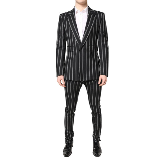 Dolce & Gabbana Black Striped SICILIA Formal 2 Piece Suit KOS2005-48