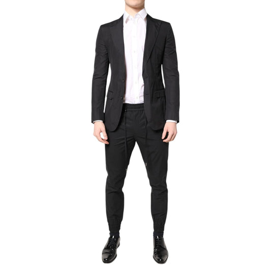 Dolce & Gabbana Black Cotton TAORMINA Formal 2 Piece Suit KOS2173-44