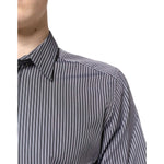 Dolce & Gabbana Black White Striped GOLD Formal Dress Shirt TSH87750-37