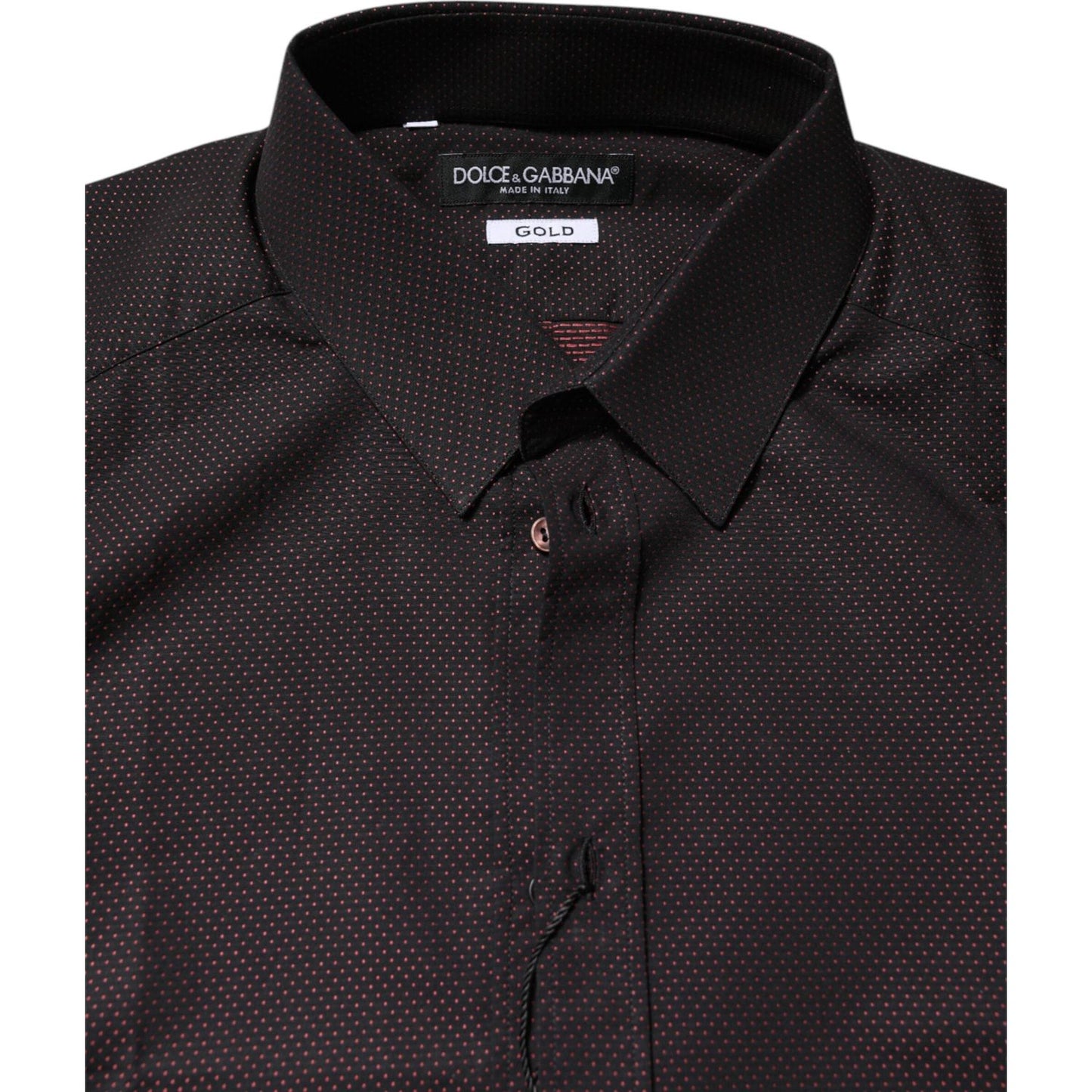 Dolce & Gabbana Maroon Jacquard Cotton GOLD Men Dress Shirt TSH87751-37