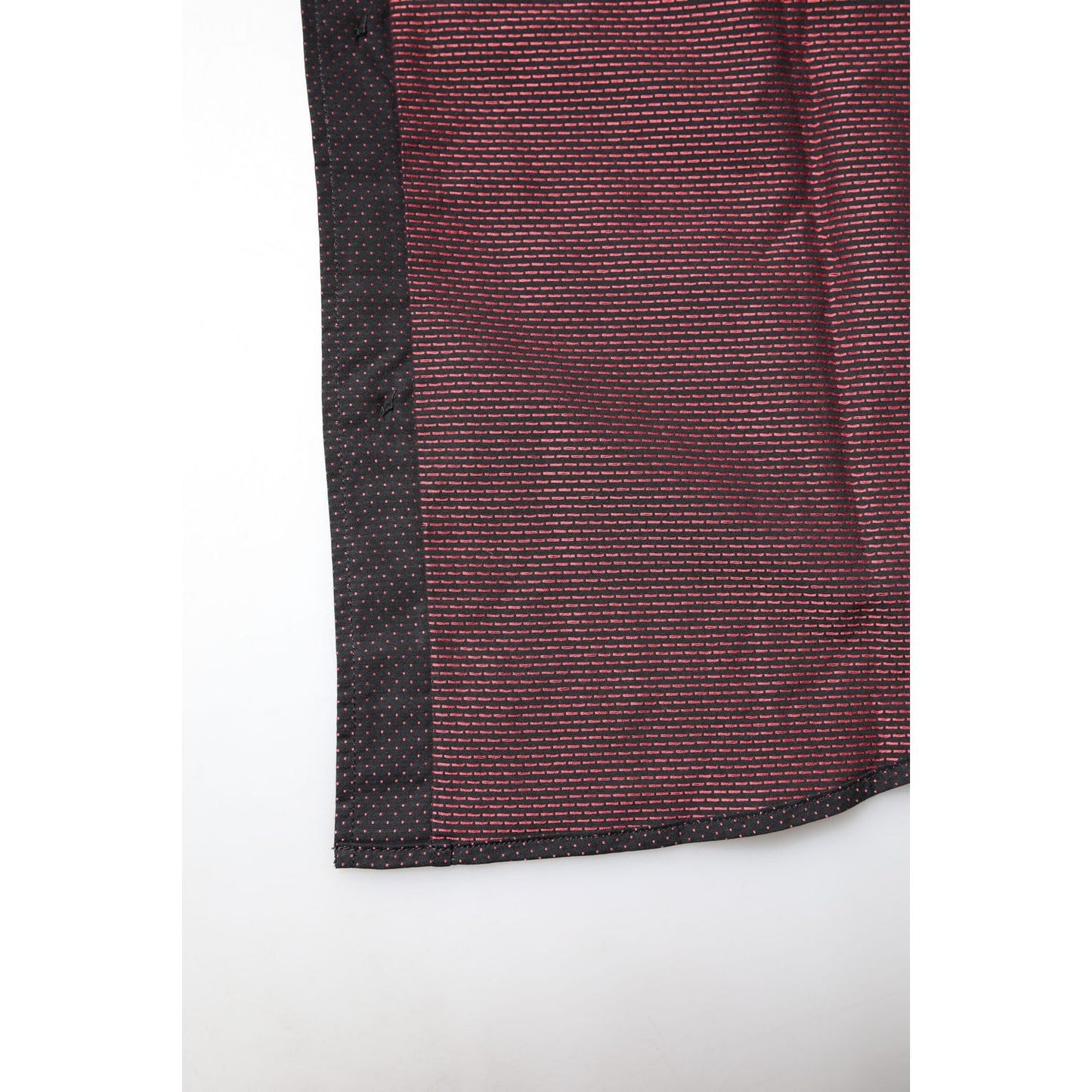 Dolce & Gabbana Maroon Jacquard Cotton GOLD Men Dress Shirt TSH87751-37