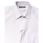 Dolce & Gabbana White Striped Cotton GOLD Long Sleeves Shirt TSH87752-38