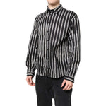 Dolce & Gabbana Black White Striped Cotton Dress Shirt TSH87759-41