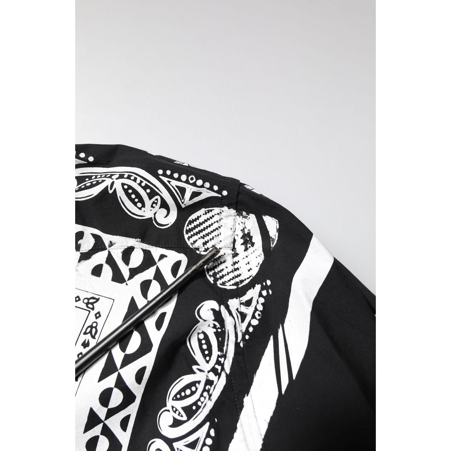 Dolce & Gabbana Black White Bandana MARTINI Men Dress Shirt TSH87761-43