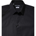 Dolce & Gabbana Black GOLD Cotton Dress Formal Shirt TSH87828-39