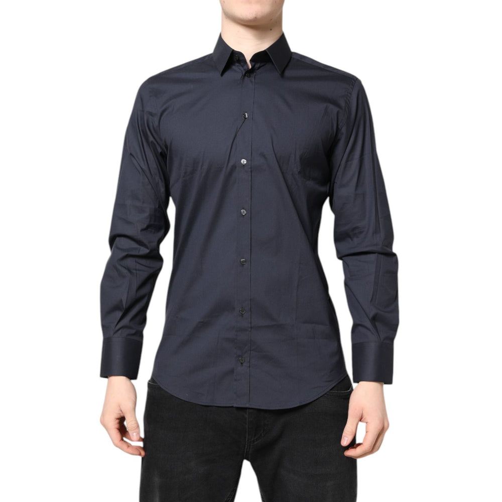 Dolce & Gabbana Dark Blue MARTINI Cotton Dress Formal Shirt TSH87830-39