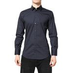 Dolce & Gabbana Dark Blue MARTINI Cotton Dress Formal Shirt TSH87830-39