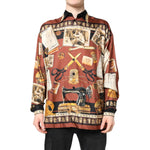 Dolce & Gabbana Multicolor Tailor Print Silk Casual Shirt TSH87844-37