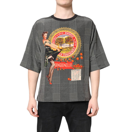Dolce & Gabbana Black White Graphic Print Short Sleeve T-shirt TSH87843-46
