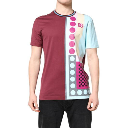 Dolce & Gabbana Multicolor Printed Logo Short Sleeve T-shirt TSH90323-52