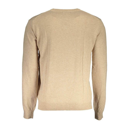 La Martina Beige Wool Men Sweater LA-37275-M