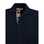 Burberry Navy Blue Cotton Collared Polo Shirt