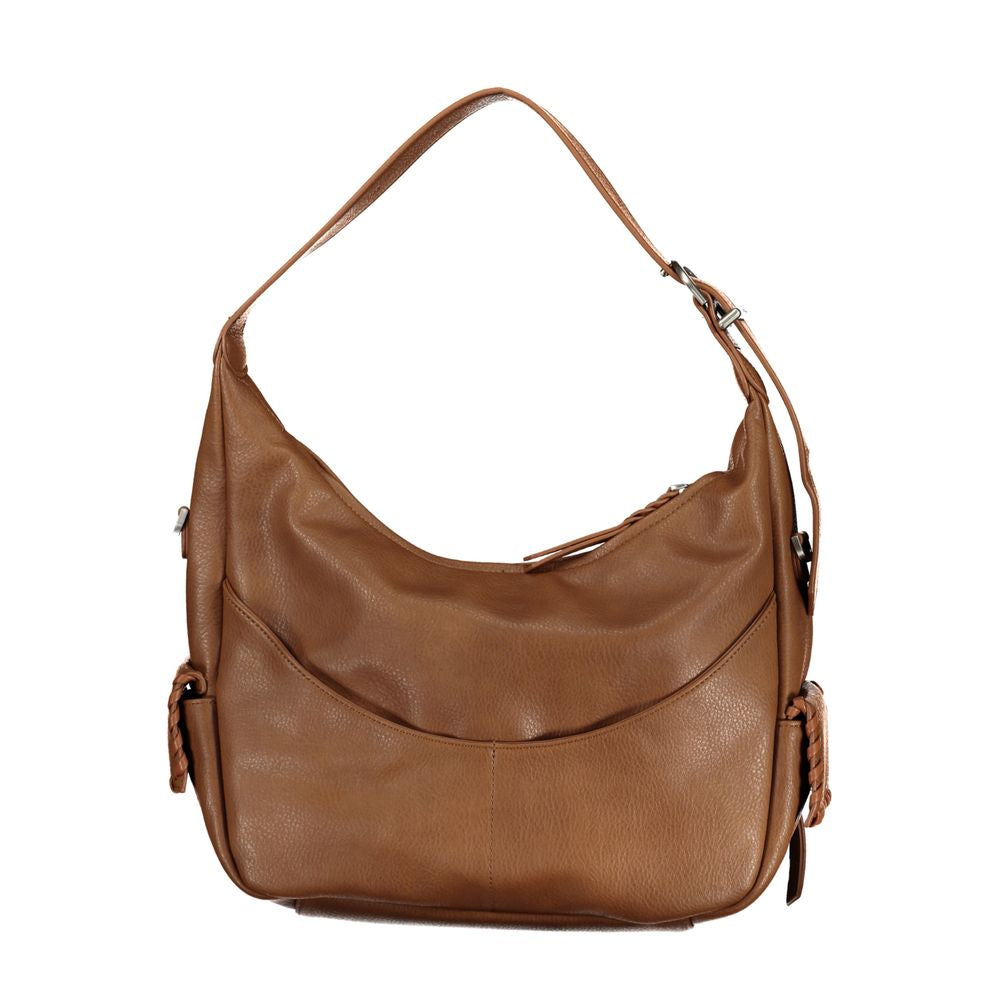 Front view with bag zipped and handles upright.