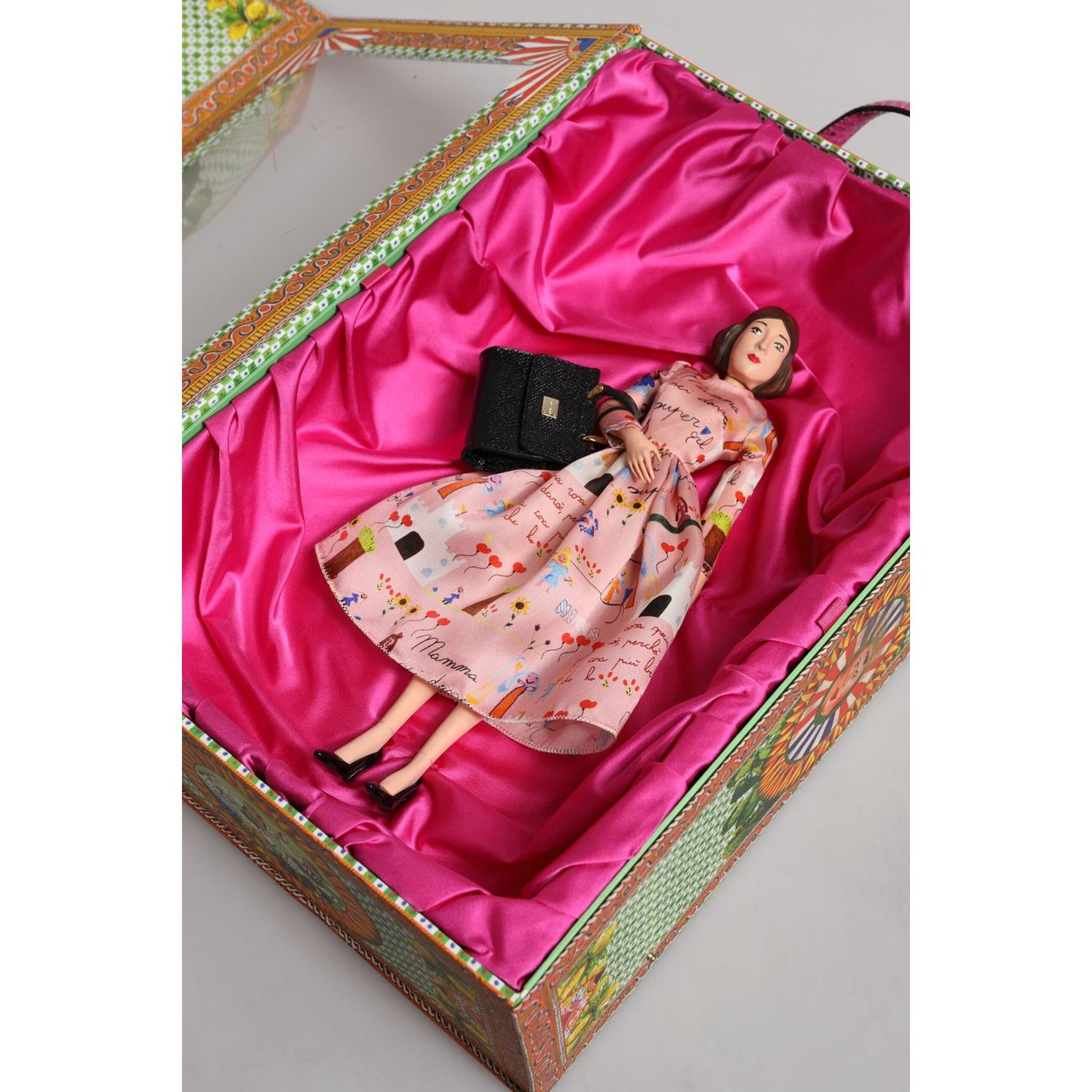 Dolce & Gabbana Pink Dress Ceramic Porcelain Fashion Leather Sicily Dolls SMY11082