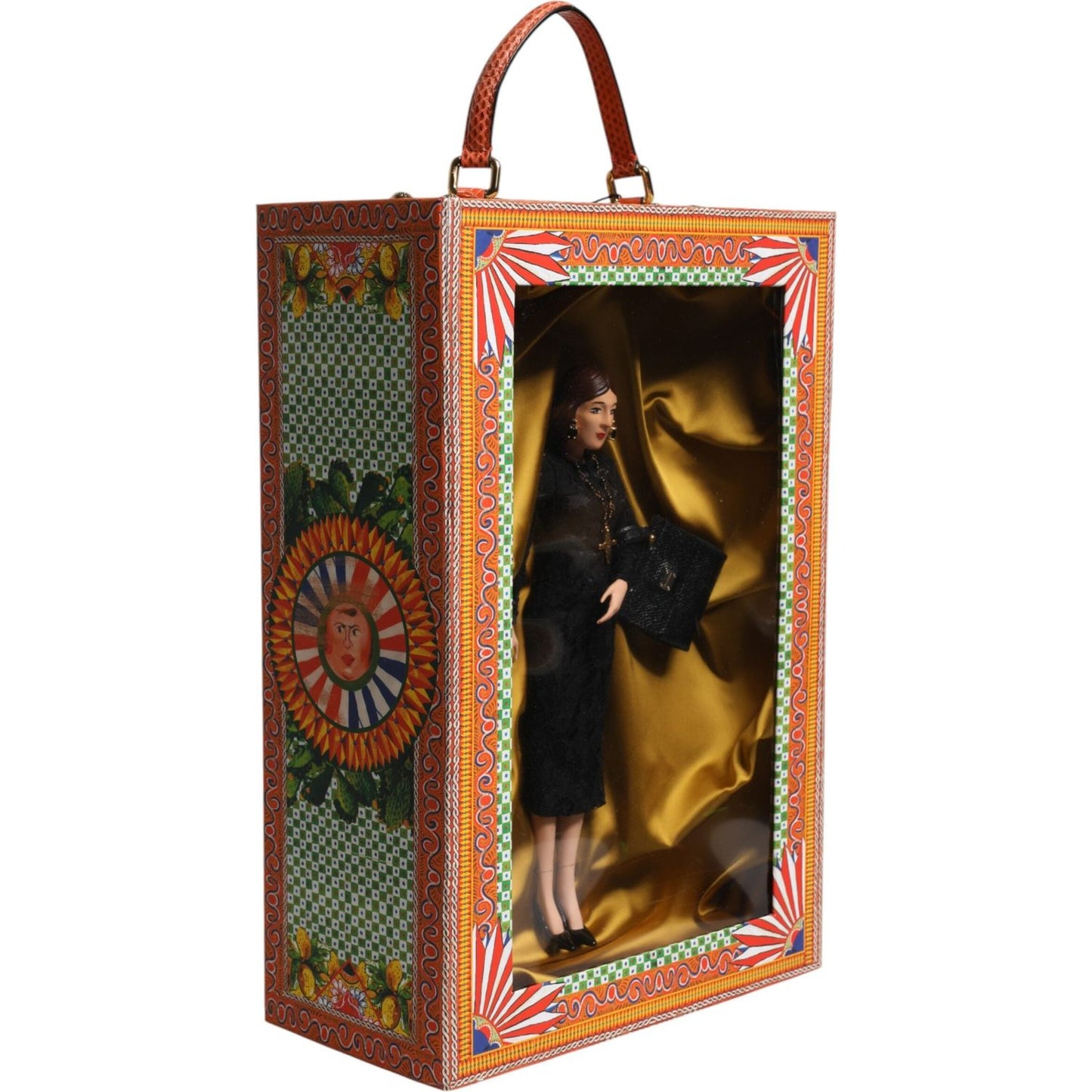 Dolce & Gabbana Black Dress Ceramic Porcelain Fashion Leather Sicily Dolls SMY11085