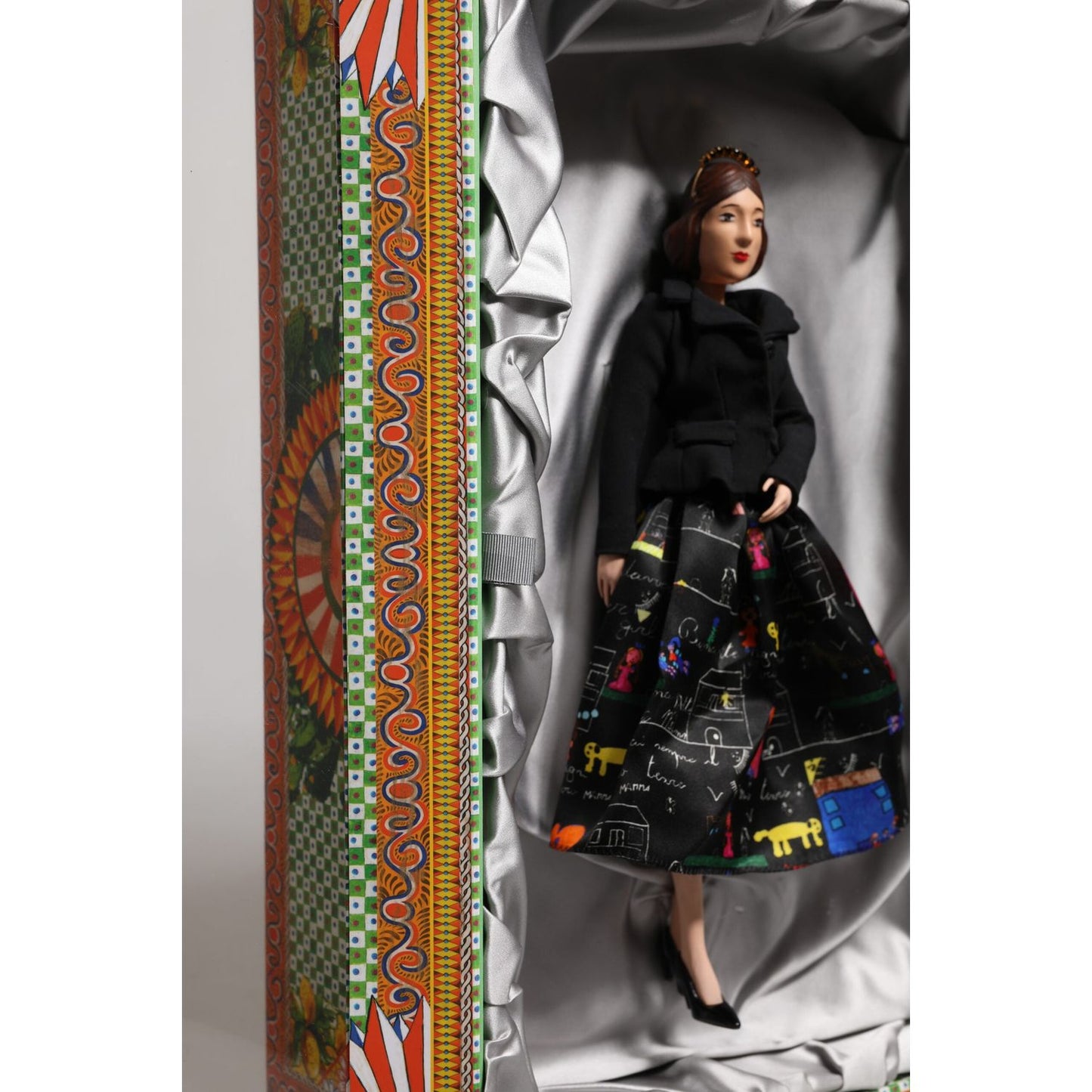 Dolce & Gabbana Black Dress Ceramic Porcelain Fashion Leather Sicily Dolls SMY11089