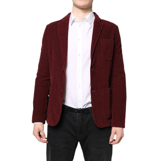 GF Ferre Maroon Corduroy Regular Fit Men Coat Blazer Jacket JKT41314-48