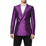 Dolce & Gabbana Purple Double Breasted Men Suit Coat Blazer