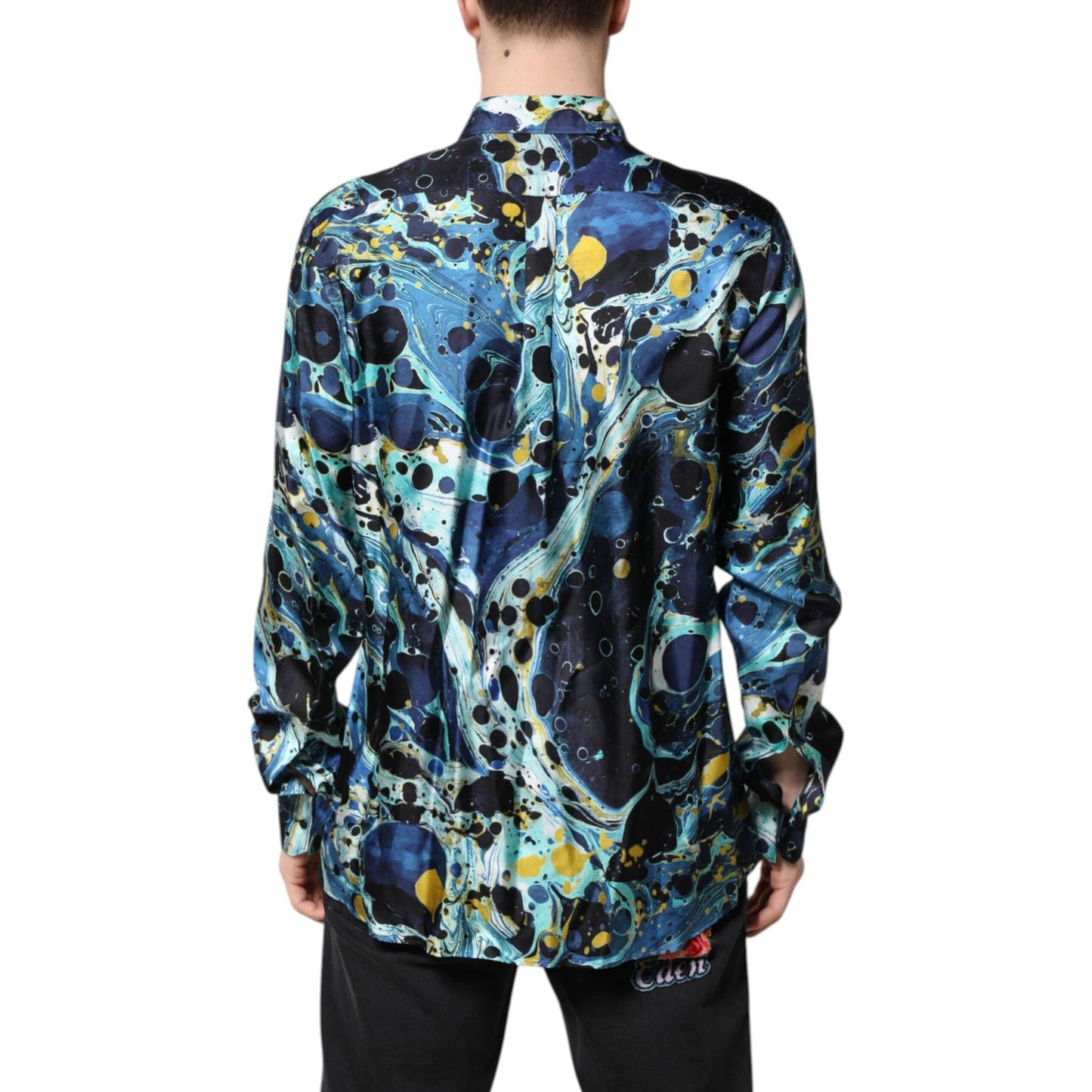 Dolce & Gabbana Multicolor Marble Print MARTINI Dress Shirt TSH90446-42