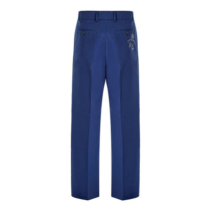 Gucci Blue Classic Cotton Pants