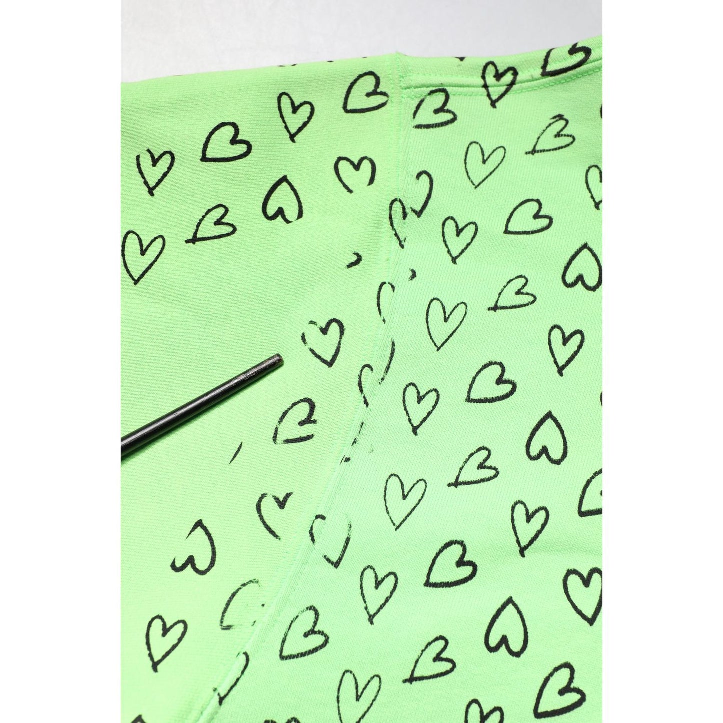 Dolce & Gabbana Green Cotton Logo Heart Print Hooded Sweater