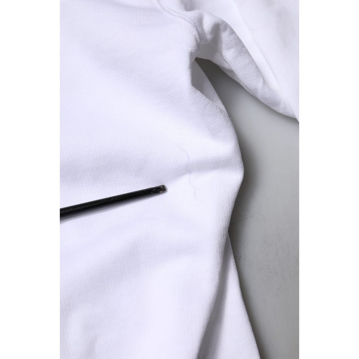 Dolce & Gabbana White Logo Cotton Crew Neck Pullover Sweater