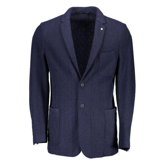 Gant Blue Wool Men Jacket 1728,67403481248,Blue,Clothing,Gant,IT46 | S,Jackets - Men - Clothing,Men,Men - Clothing,New with tags GA-1362-IT46 | S