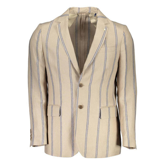 Gant Beige Linen Men Jacket 1728,67403481248,Beige,Clothing,Gant,IT48 | M,Jackets - Men - Clothing,Men,Men - Clothing,New with tags GA-4636-IT48 | M