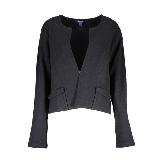 Gant Black Wool Women Cardigan 1728,67403481248,Black,Clothing,Gant,New with tags,Sweaters - Women - Clothing,Women,Women - Clothing,XXL GA-4645-XXL