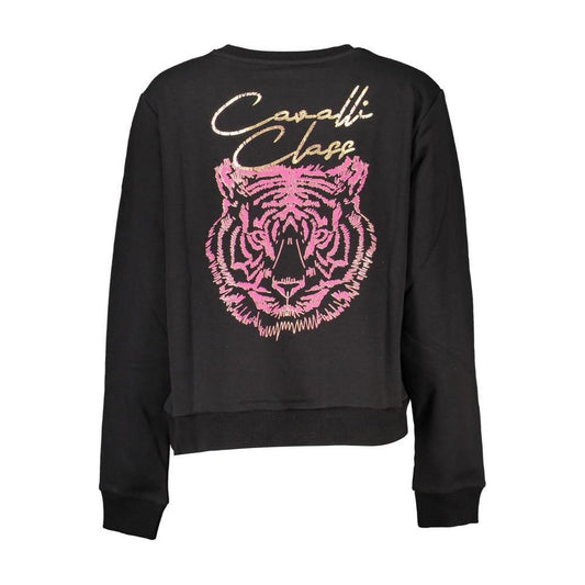 Cavalli Class Black Cotton Women Sweater CA-21203-XS
