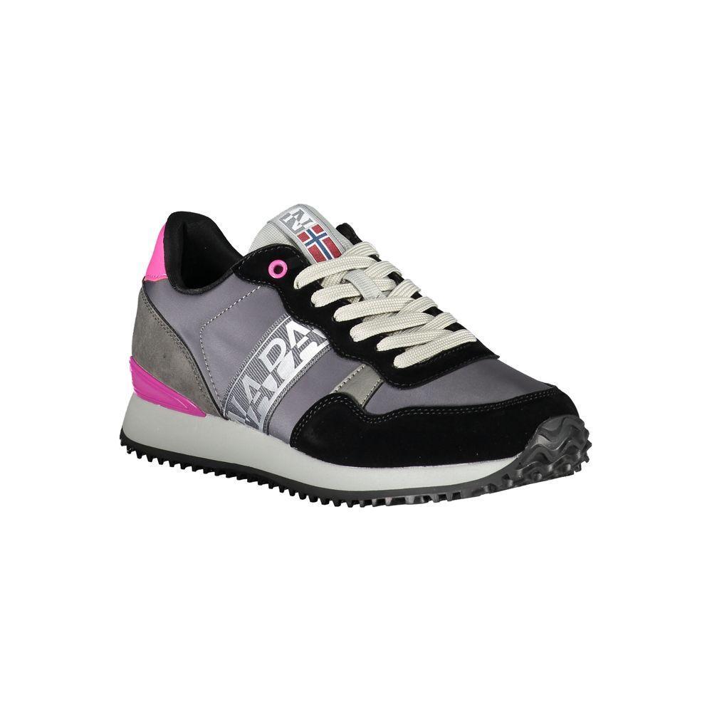 Napapijri Chic Gray Contrast Lace-Up Sneakers NA-23088-EU36/US6