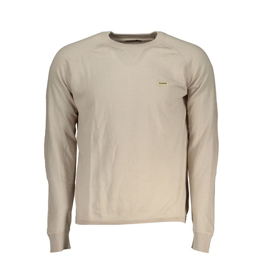 Napapijri Chic Beige Long Sleeve Crew Neck Sweater NA-28535-3XL