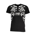 Cavalli Class Black Cotton T-Shirt CA-28628-L