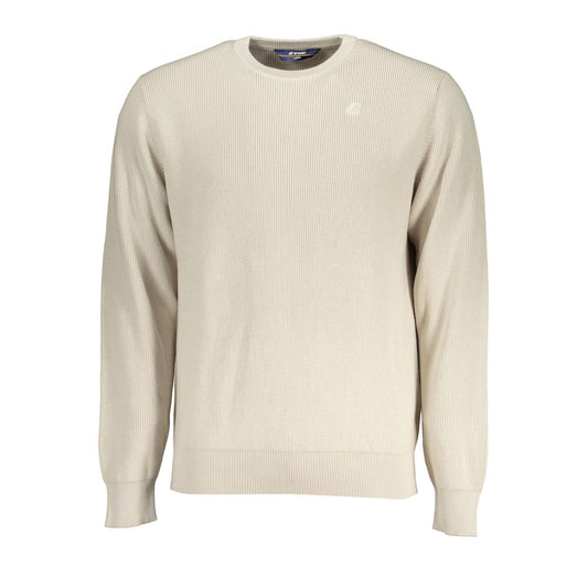 K-WAY Beige Crew Neck Cotton Sweater with Logo Detail KW-28818-XXL