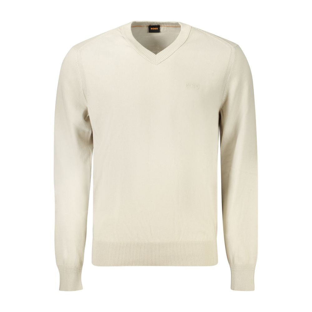 Hugo Boss Beige Cotton Men Sweater BO-33137-S
