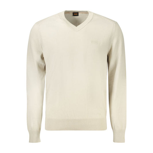 Hugo Boss Beige Cotton Men Sweater BO-33137-S
