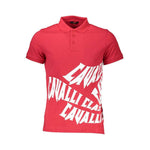 Cavalli Class Red Cotton Polo Shirt CA-37037-XL