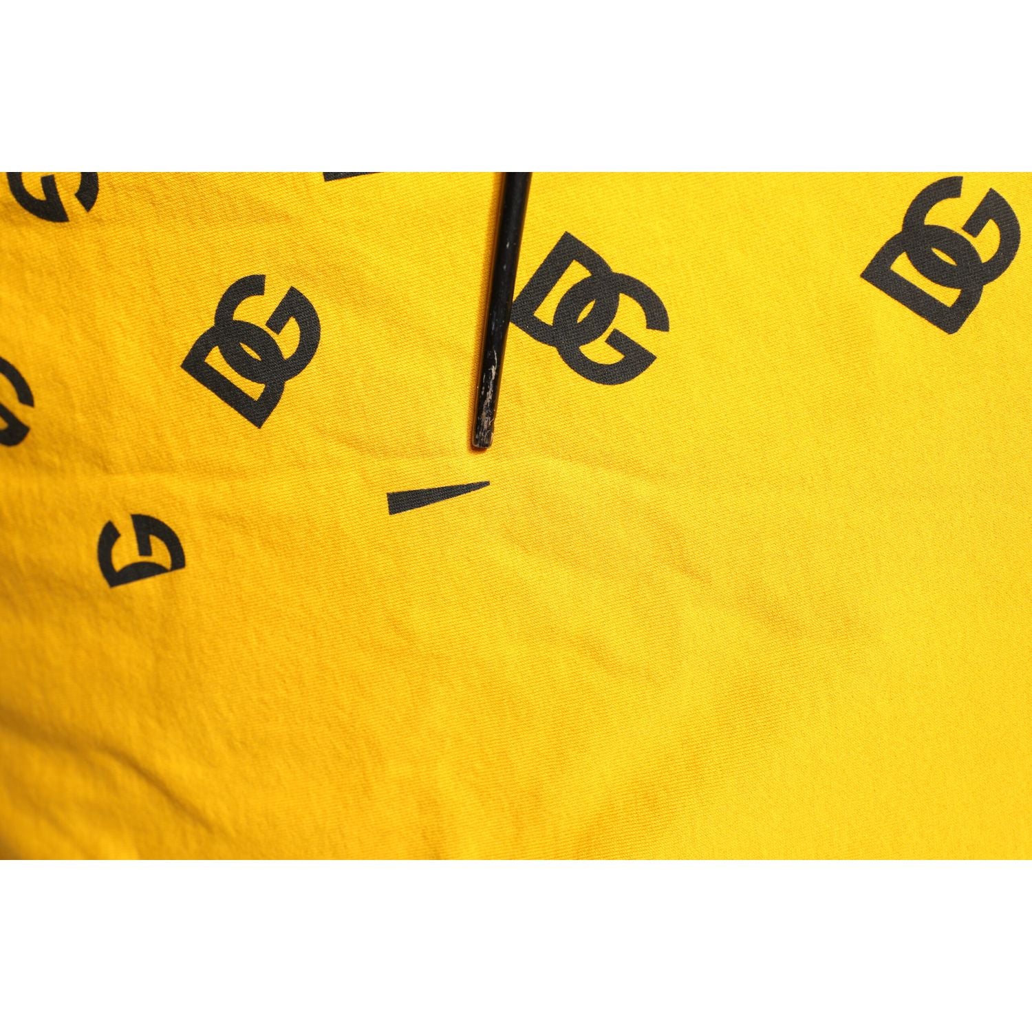 Dolce & Gabbana Yellow Cotton DG Logo Print Cropped T-shirt