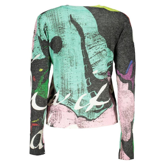 Desigual Elegant Contrast Crew Neck Sweater