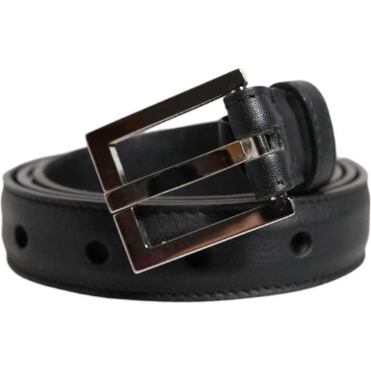 Dolce & Gabbana Black Classic Calfskin Leather Buckle Belt 1728,67345645728,90 cm / 36 Inches,Accessories,Belts - Men - Accessories,Black,Dolce & Gabbana,Material: 100% Calf leather,Men,Men - Accessories,New with tags BEL9431-90