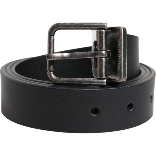 Dolce & Gabbana Black Classic Leather Metal Buckle Belt 1728,67345645728,95 cm / 38 Inches,Accessories,Belts - Men - Accessories,Black,Dolce & Gabbana,Material: Leather,Men,Men - Accessories,New with tags BEL9437-95
