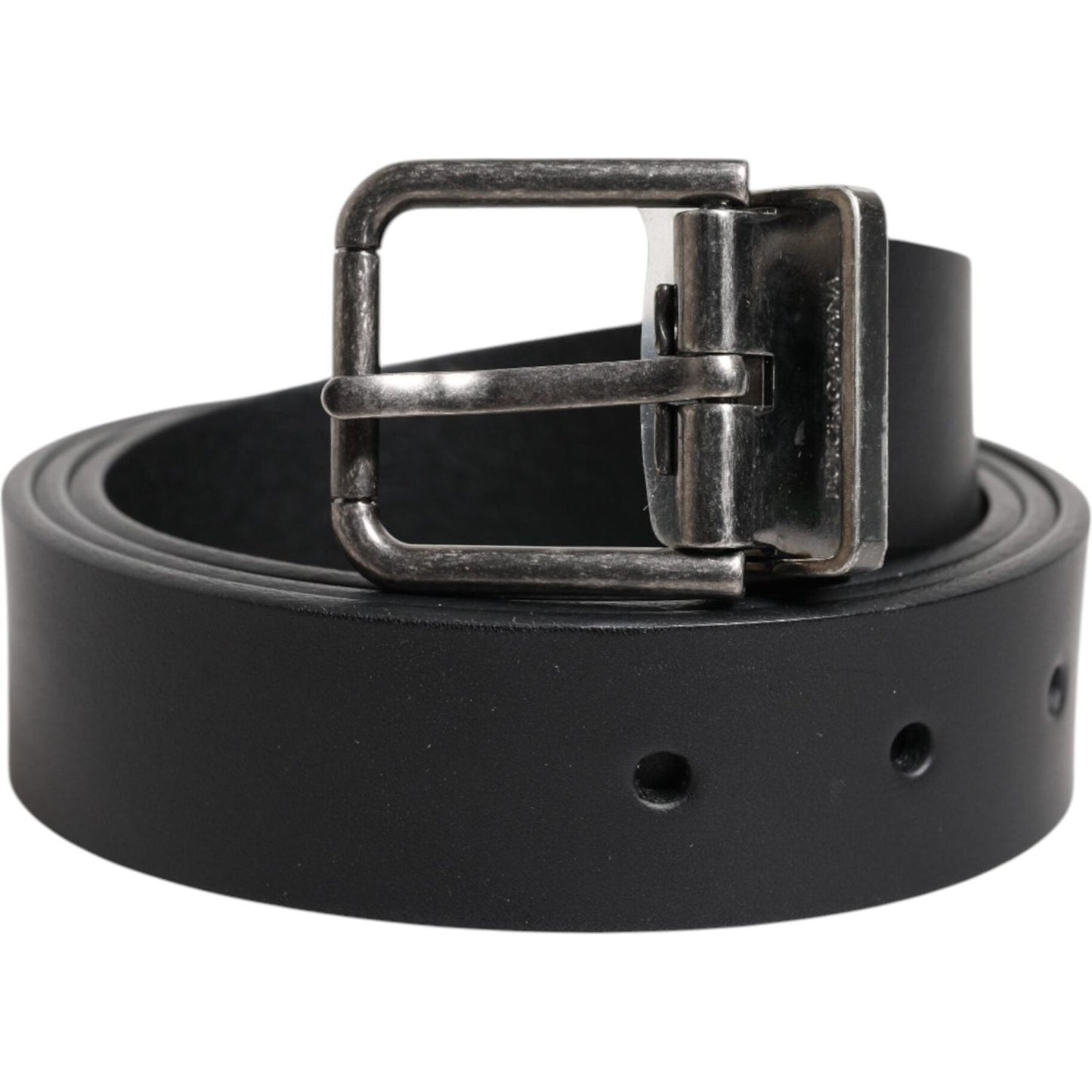 Dolce & Gabbana Black Classic Leather Metal Buckle Belt BEL9437-95