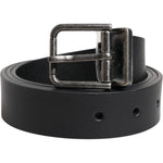 Dolce & Gabbana Black Classic Leather Metal Buckle Belt BEL9437-95