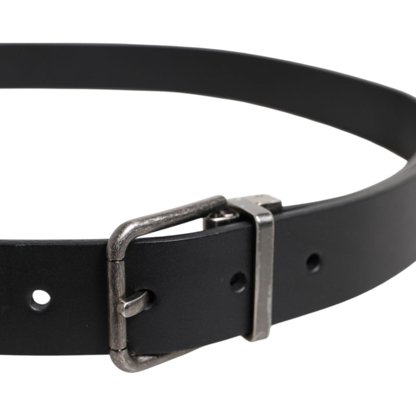 Dolce & Gabbana Black Classic Leather Metal Buckle Belt BEL9437-95