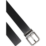 Dolce & Gabbana Black Classic Leather Metal Buckle Belt BEL9437-95