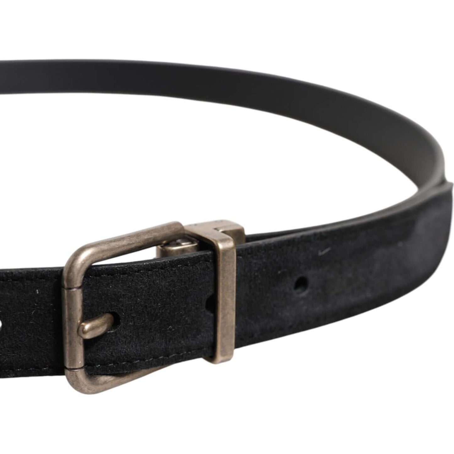 Dolce & Gabbana Black Calf Leather Classic Metal Buckle Belt BEL9439-110